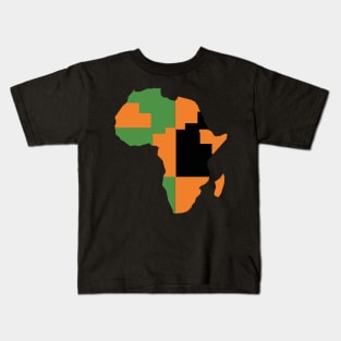 Africa Map, Kente Pattern Kids T-Shirt